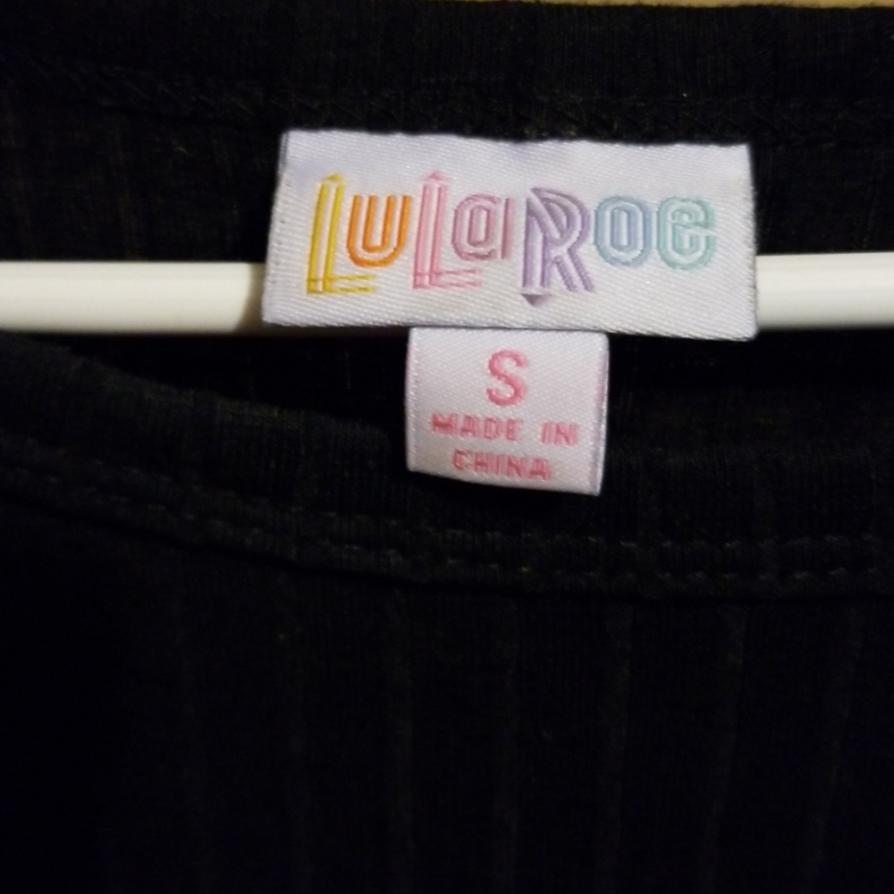 Lularoe Solid Black Ribbed Carly - image 4